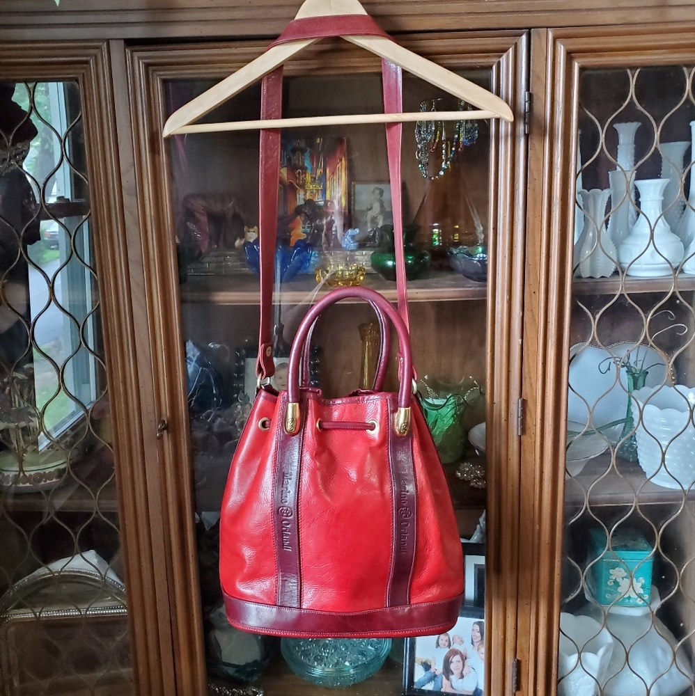 Marino Orlandi Red Drawstring Purse - Picture 9 of 12